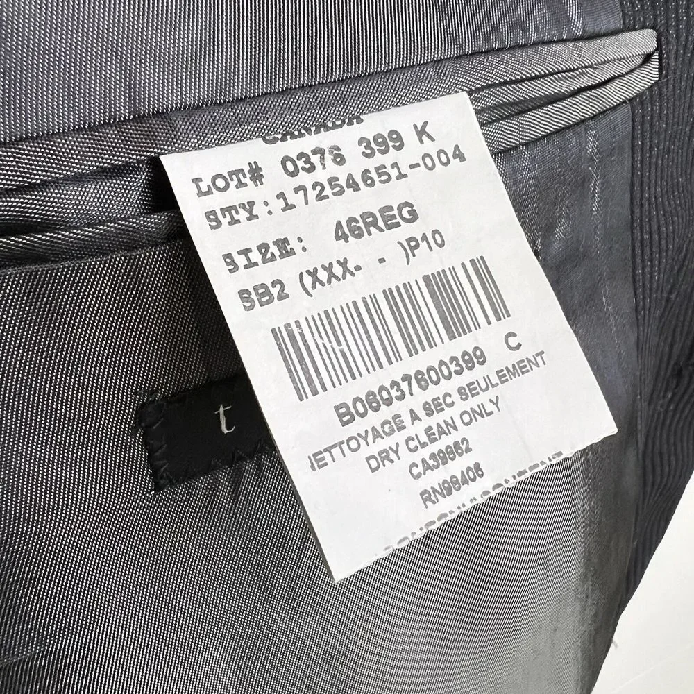 Theory Mens 46R 100% Wool Blazer Sport Coat‎ Suit Jacket Textured Stripe Canada